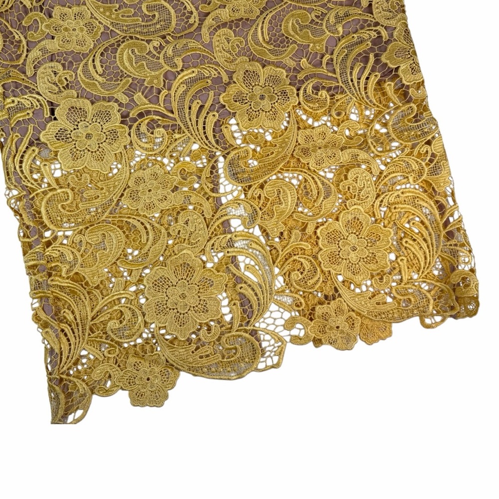 Elegant Yellow Lace Dress - Picture 3 of 11